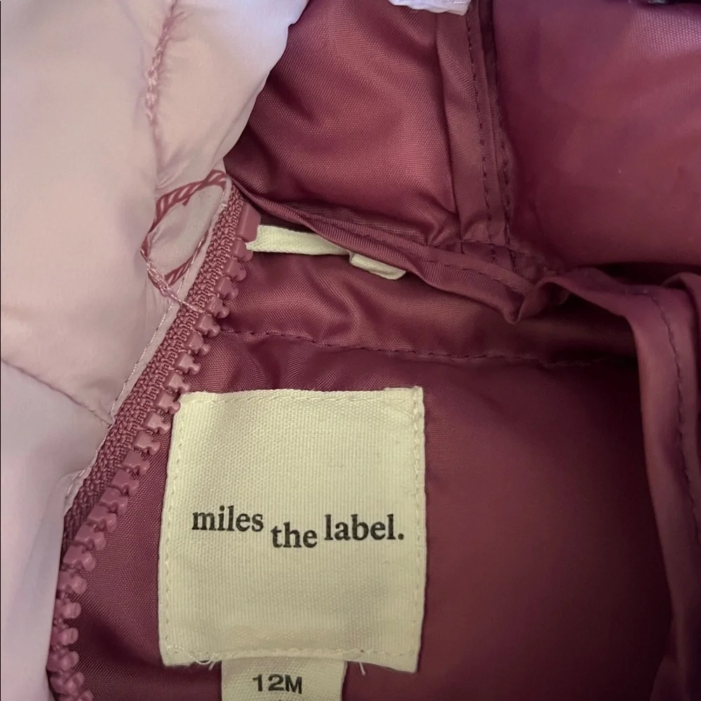 Miles The Label Pink Heart Patterned Puffer Jacket